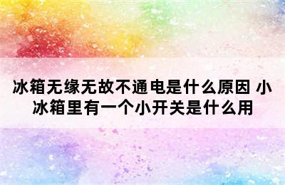 冰箱无缘无故不通电是什么原因 小冰箱里有一个小开关是什么用